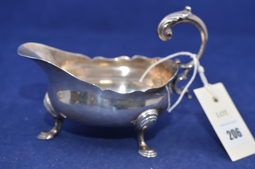 A Victorian silver sauce boat