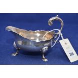 A Victorian silver sauce boat