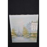 A 20th century oil painting - Parisian street...