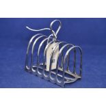 An Edward VII silver toast rack