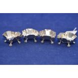 A set of four George VI silver table salts.