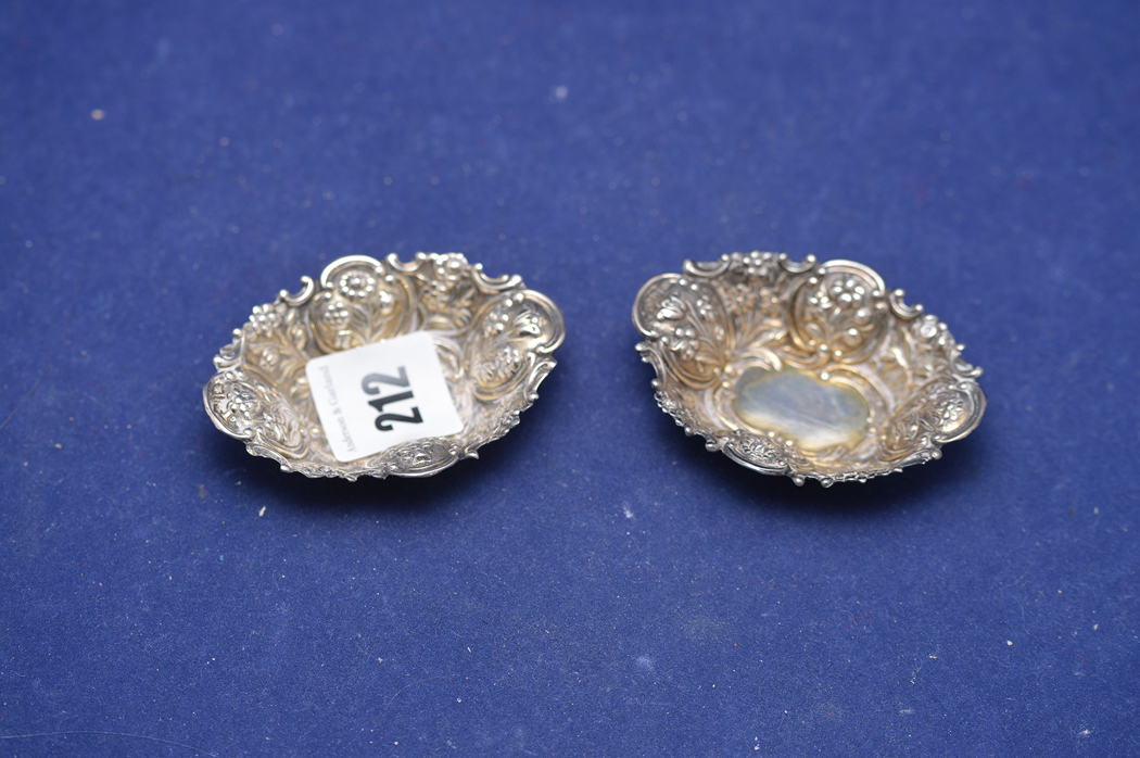 A pair of Victorian silver dishes