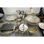 Plated tureens, salvers and tea services