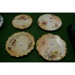 Four blush Royal Worcester plates