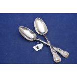 A pair of Victorian silver table spoons