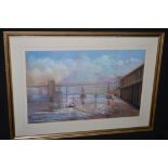 Ray Smith "The Bridges Newcastle" pastel