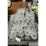 Crystal and Cut Glass to include brandy glasses, wine glasses, sherry glasses and tumblers