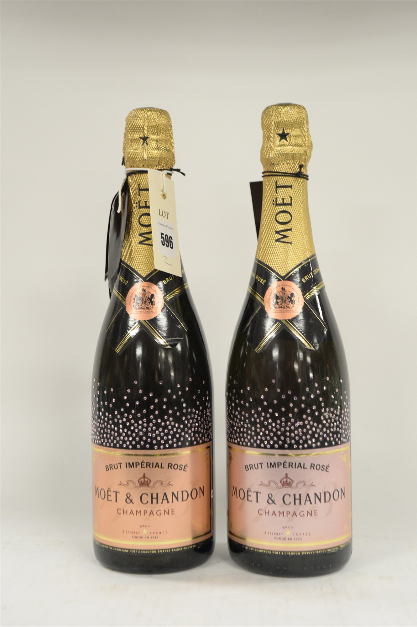 2 LTD edition Swarowski Moet bottles of champagne
