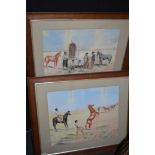 A pair of watercolours signed by T E Martinez