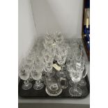 Crystal and Cut glass to include wine glasses, tankards and other glassware