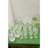 Stuart Crystal Fern Pattern Glassware to include 2 decanters, wine glasses and tumblers; together