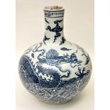 Large Chinese Ming style baluster bottle vase,