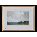 John Falconar Slater - a white cloud over a river landscape, signed, watercolour, 21 x 33.5cms.