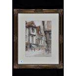 Victor Noble Rainbird - "In Old Rouen", signed and inscribed, 36 x 25.5cms.