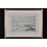 Victor Noble Rainbird - "The Ebbing Tide", signed and inscribed, watercolour, 20.5 x 32cms.