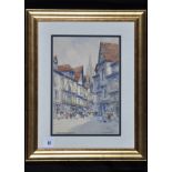 Victor Noble Rainbird - "In Old Rouen", signed and inscribed, watercolour, 25 x 17cms.