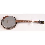 Lorenzo five string G banjo mahogany resonator,