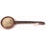 A Dulcet BS trademark Zither banjo with walnut...