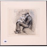 Robert Jobling - a fisherman with a child on his knee, signed,