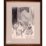 Dame Laura Knight, RA, RWS - "Quadro Flamenco", signed with initials and inscribed with title,