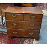 A 19th century mahogany chest of four drawers on bracket feet