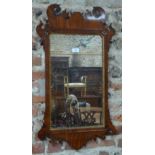 A 19th century mahogany fret framed wall mirror,