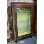 A mid 19th century satinwood and ebony inlaid amboyna vitrine cabinet,