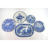 The Coysh Collection - A Spode 19th century blue transfer printed plate decorated with the 'Lanje
