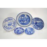 The Coysh Collection - A 19th century pearlware blue transfer printed plate decorated with a