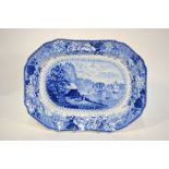 The Coysh Collection - A 19th century Pountney & Allies blue transfer printed octagonal meat dish