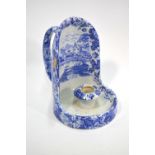 The Coysh Collection - A 19th century Pratt blue transfer printed candle holder decorated with a