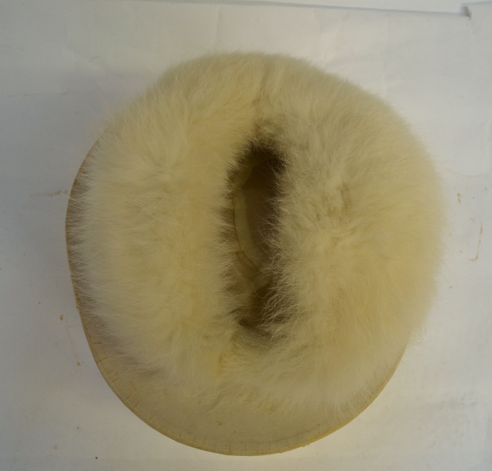 A lady's white fox fur hat, to/w a Lock & Co.