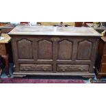 A George III oak mule chest,