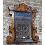 A 19th century walnut floral marquetry easel mirror,