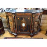 A good Victorian ormolu mounted walnut and ebonised credenza,