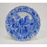 The Coysh Collection - A 19th century Spode Caramanian series pearlware blue transfer printed plate,