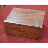 A 19th century mahogany brass bound work box a/f