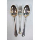 A pair of early Victorian silver old English pattern table spoons, Benjamin Smith III, London 1844,
