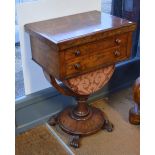 A Victorian rosewood combination work/writing table,