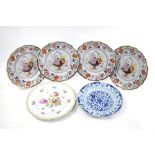 Four early 19th century Real Iron Stone China 23 cm plates, printed,