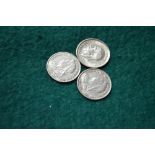 Three half sovereigns - 1894,