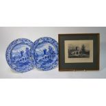 The Coysh Collection - A 19th century Spode blue transfer printed plate decorated with 'The Locano'