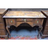 An 18th century crossbanded walnut side table,