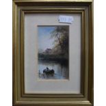 Sarah Louise Kilpack - A set of four miniature studies of boats and river views, oil on card,