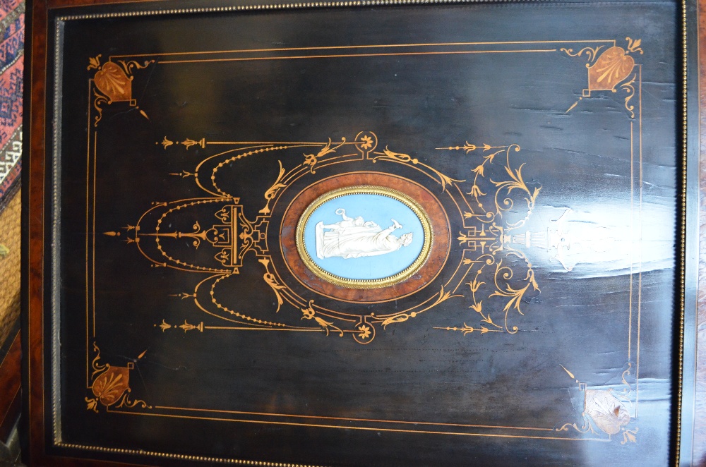 A good Victorian ormolu mounted walnut and ebonised credenza, - Image 3 of 5
