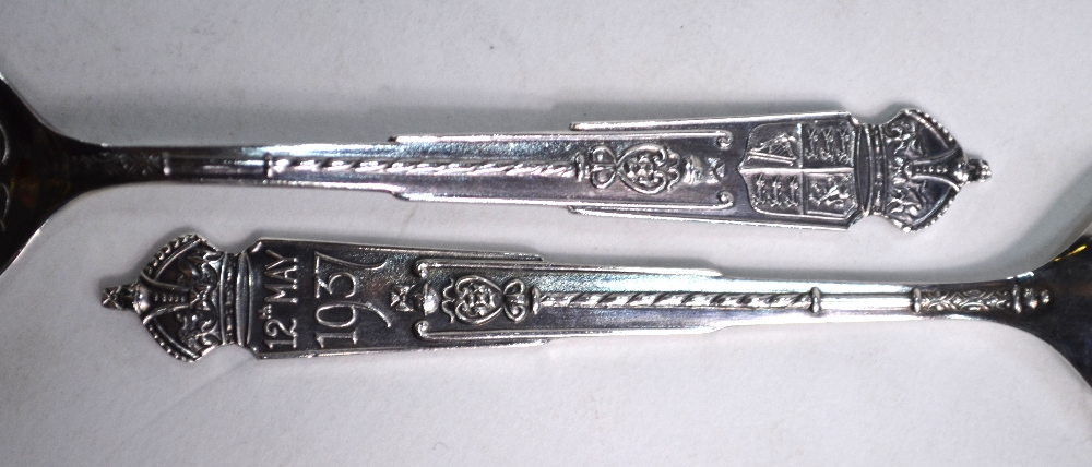 A cased set of six George VI silver Coronation teaspoons, Birmingham 1936, - Image 6 of 7