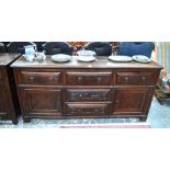 A late 17th/18th century oak low dresser,