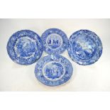 The Coysh Collection - Two 19th century Jones & Son blue transfer printed plates from the 'British