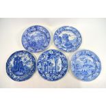 The Coysh Collection - Mason's Cambrian Argil blue transfer printed plate decorated with the