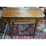 A Victorian ebony inlaid mahogany tea table,